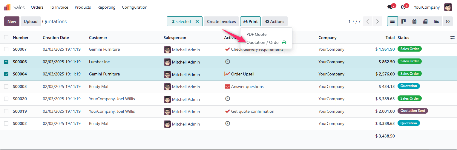 Report Configuration Menu Image